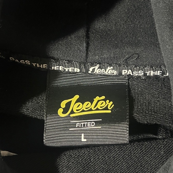 Jeeters Black Hoodie with Logo Men’s Pullover Size Large - Picture 2 of 4